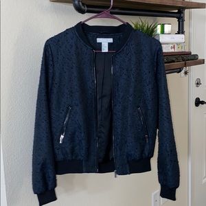 Navy and Black Bomber Style Jacket